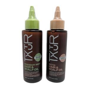 TXTUR NEW Rosemary Mint & Biotin Hair & Scalp Oil 3.88oz 2 Pack Variety Bundle